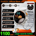 NEW 1100mAh Battery Sports Smart Watch Compass IP68 Waterproof Outdoor Flashlight Voice Assistant Heart Rate BT Call Smart Watch