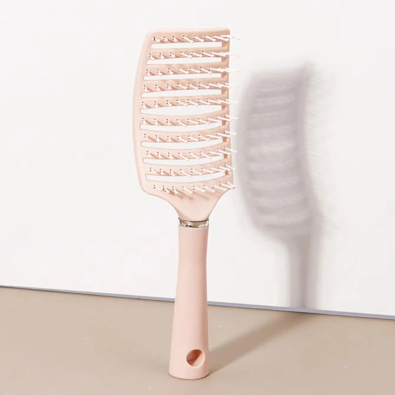 Curling brush - ergonomic handle, hollow design, durable rubber bristles, suitable for all types of hair