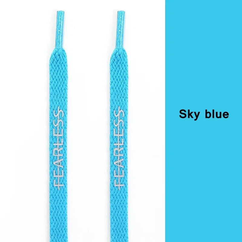 Rubber Band Classic Shoe Laces Reflective Letter Printing Flat Shoelaces for Sneakers Fashion Sports Strings Casual Accessories