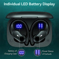 Bluetooth Headphones Wireless Earbuds 36Hrs Playtime with Charging Case Digital LED Display Over-Ear Earphones with Earhook Mic