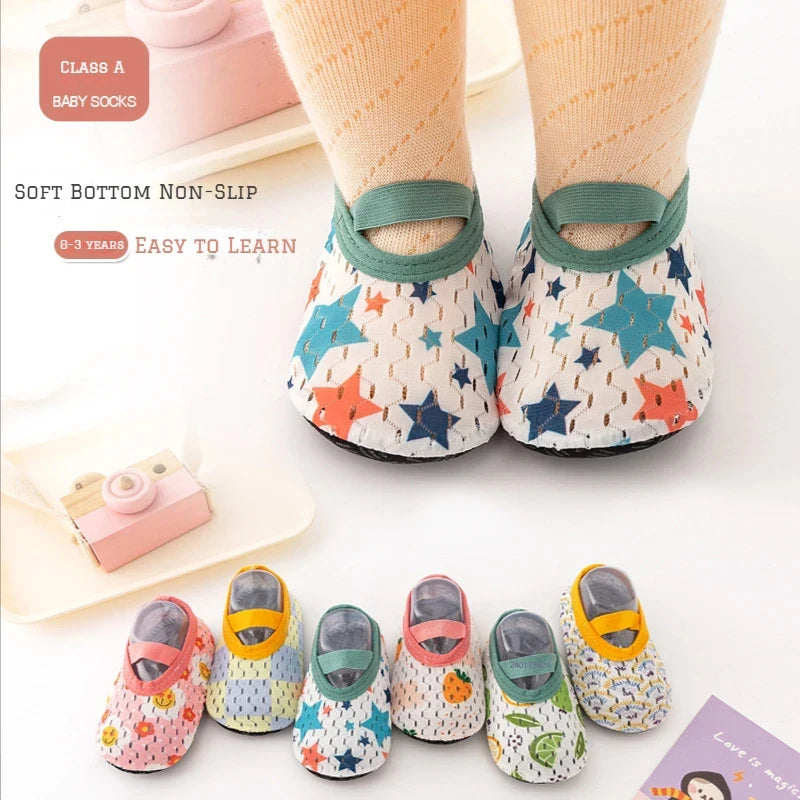 Baby Anti-slip Socks Cute Kids Slippers Newborn Warm Crib Floor Shoes with Rubber Sole Children Boy Toddler Shoes For 0-24Month