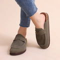 Litfun Women's Cow Suede Clogs Mens Genuine Mules Comfortable Cork Footbed Clogs Slippers Fashion Potato Shoes with Arch Support