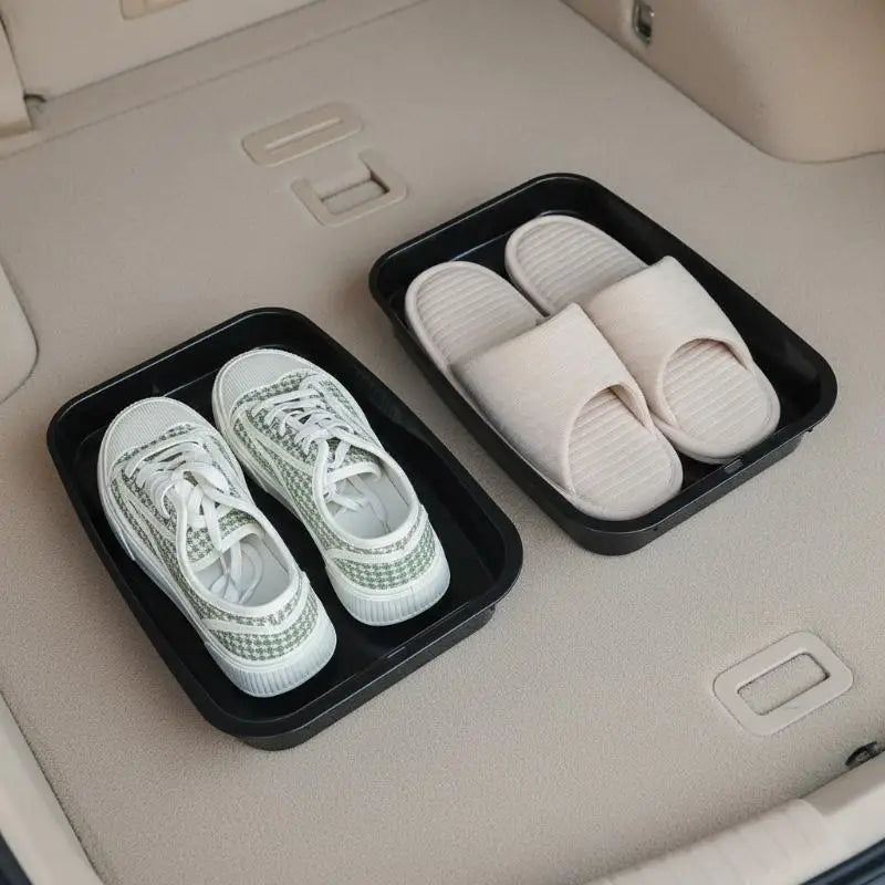 [C] Car Shoes Storage Tray Interior Multifunctional Durable Accessory Tidying Vehicle Organizer Under Seat Container Box