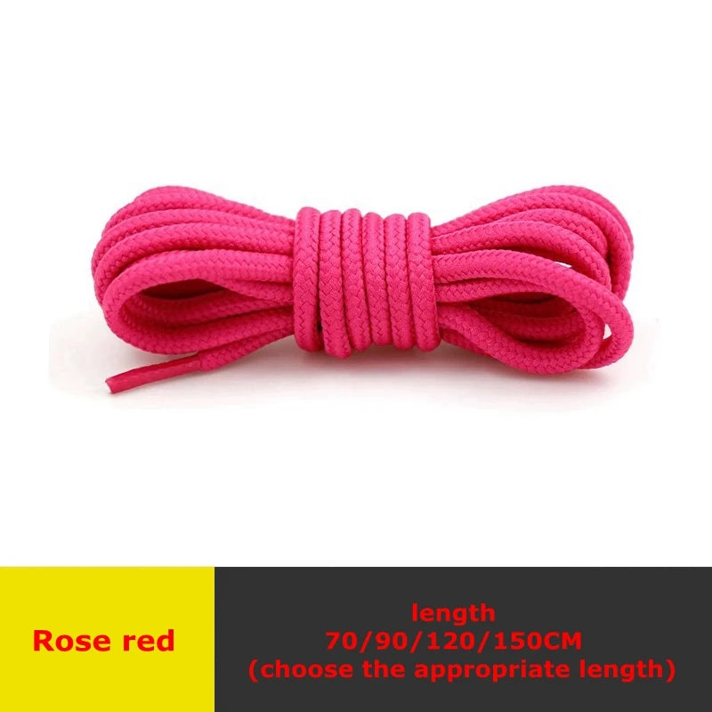 1 Pair Classic Solid Round Shoelaces Durable Polyester Shoe Laces Boot Laces Sneaker Shoestrings 21 Colors 70cm 90cm 120cm 150cm