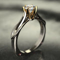 Pure 18K Gold Moissanite Ring for Women with Gemstones Couples Wedding Engagement Jewelry Valentine's Day Anniversary | SAMAG
