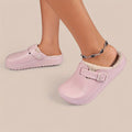 Women's EVA Plush House Slippers Adjustable Straps, Round Toe, Anti-Slip Women's Winter Shoes Suitable for Indoor Outdoor Wear