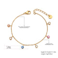 Lokaer Vintage Enamel Blue Eye Charm Bracelets for Women Stainless Steel Cubic Zirconia Chain Bracelet Waterproof Jewelry B24110