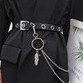 Women Punk Style Black Metal Chain Belt Fashion Decorative Waist Chain Versatile Belt For Dress Suit Fashion Accessories