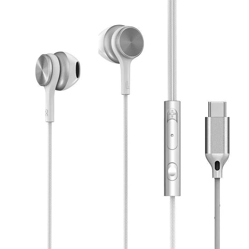 Type C Wired Headphones HiFi Stereo Volume Control Headset With HD Mic 3.5mm Earphones For Samsung Galaxy  iPhone 17 16 Earbud