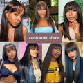Choice Rebecca 3x1 Middle Part Lace Wig Bone Straight Cheap Wigs 100% Human Hair Wig with Bangs for Women on Clearance Sale