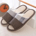 New Women Indoor Slippers Corduroy Floor Flat Shoes Comfort Anti-slip Home Linen Slipper Unisex Woman Men House Cotton Slides
