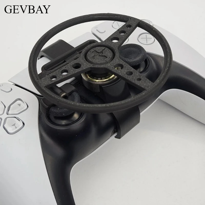 Mini 3D Printed Steering Wheel for PS5 Controller, Racing Game Auxiliary Simulator Wheel Gamepad Accessory