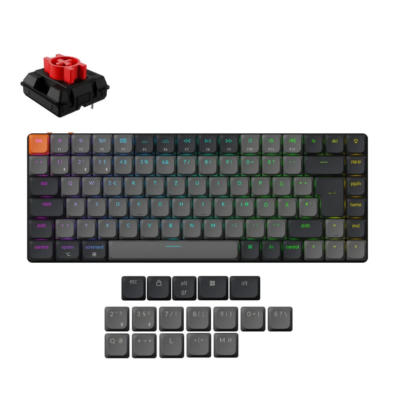 Keychron K3 V3 QMK Wireless Custom Mechanical Keyboard (ISO Layout) Low Profile Switch LSA Shine-through keycaps