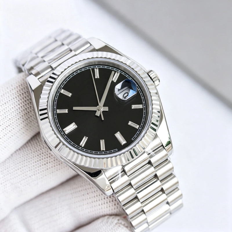 New Men Customized 904L Steel Automatic Mechanical Watch 40mm Luxury Clock Fashion 10bar Waterproof Date Watch For Man Adjustabl