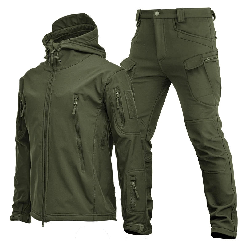 Winter Men Mountain Ski Warm Sets Shark Skin Soft ShellWindbreaker Sports Suit Waterproof Padded Tracksuit - View 6 | SAMAG