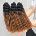 Premium Crochet Human Hair Brown Kinky Curly 100% Unprocessed Human Feather Human Crochet Hair Pre Looped #TB 30 Feather Crochet Hair Extensions Invisible Miracle Knots Crochet Boho Braiding Hair For Elegant Women