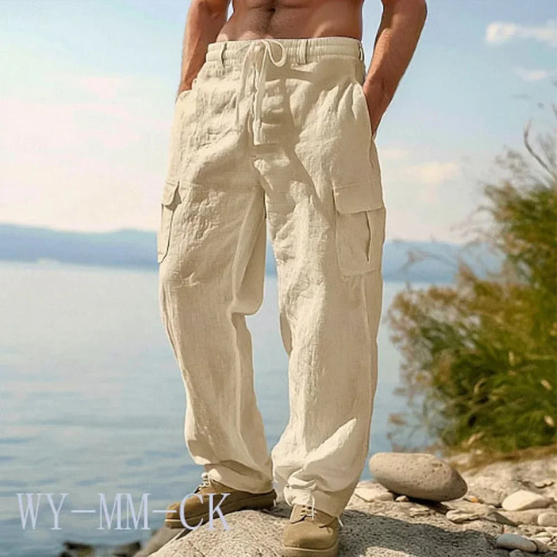 European And American Men's Cotton And Linen Trousers | SAMAG