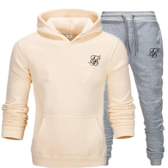 Sik silk Men Sets Fashion Autumn Spring Sporting Suit Sweatshirt Sweatpants Clothing 2 Pieces Slim - View 21 | SAMAG