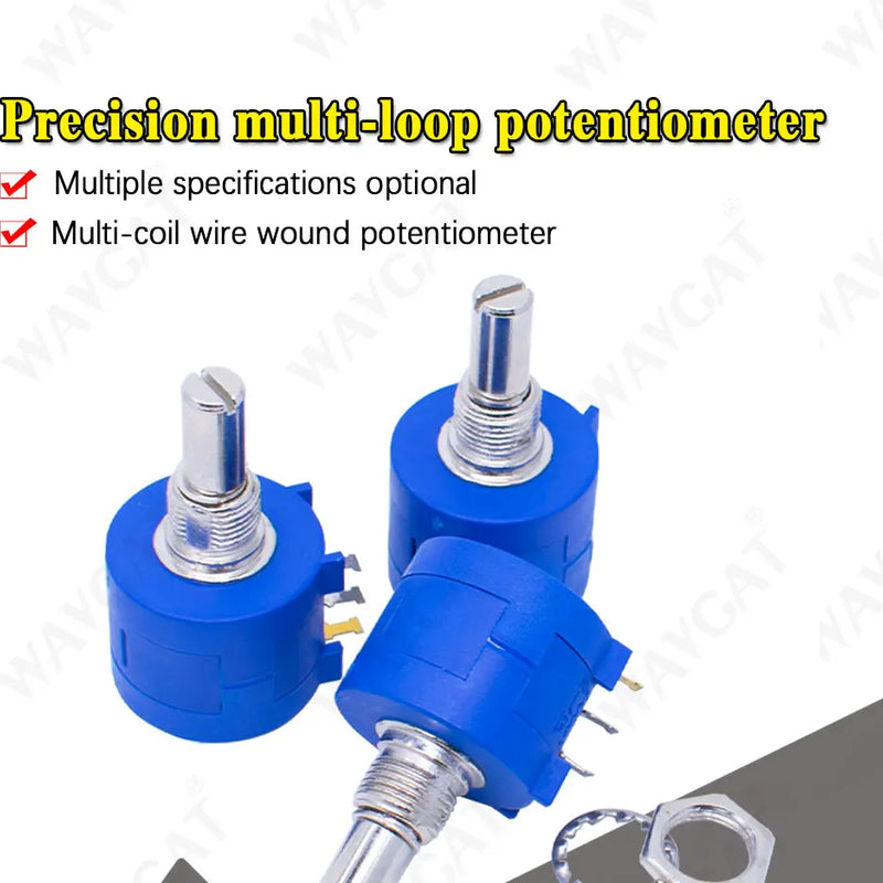 WAVGAT 3590S Multiturn Potentiometer 500 1K 2K 5K 10K 20K 50K 100K ohm Potentiometer Adjustable Resistor 3590 102 202 502 103