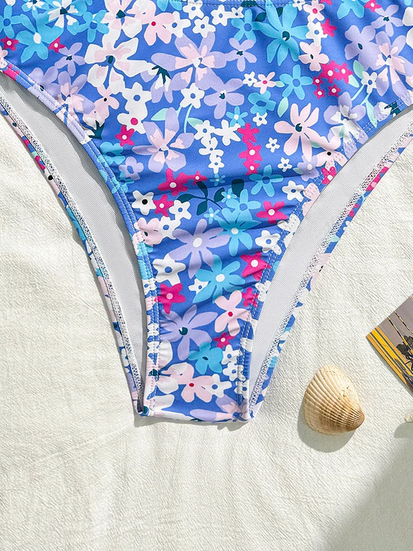 Ruffle Floral Printe Bikini Set Women Swimsuit Two-Piece | SAMAG