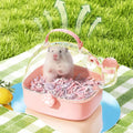 Transparent Pet Carriers Cage Breathable Escape-Proof Travel Pet Cage Ventilated with Water Bottle Pet House for Small Pet