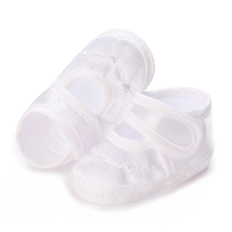 Newborn Baby's First Baptist Shoe: Newborn Boys and Girls' White Baptist Shoes Soft Sole Walking Shoes Multiple Styles-9CM/10CM