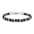 2026 Classic 6mm Tiger Eye Stone Hematite Beaded Bracelet Adjustable Stainless Steel Chain Bracelet for Men Women Jewelry Gifts