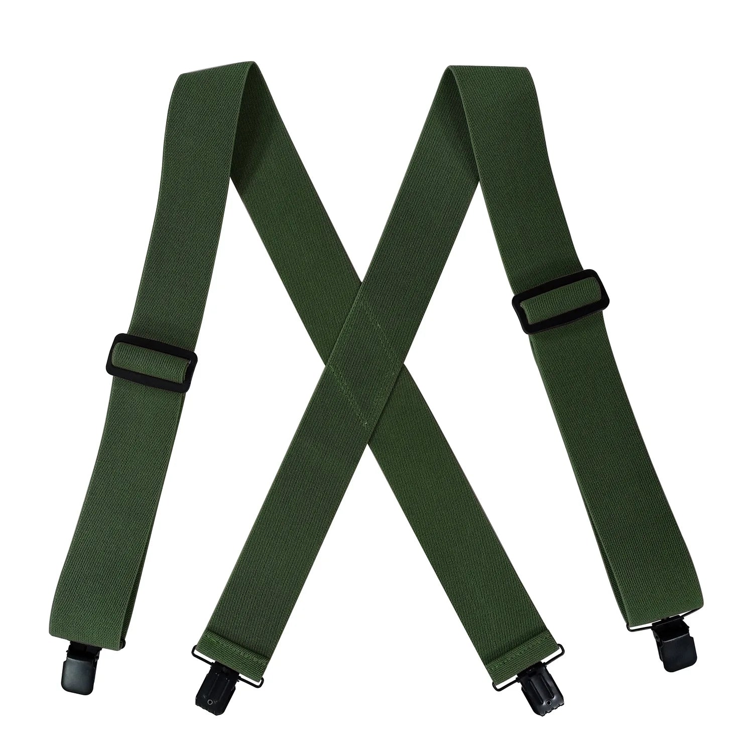 Heavy Duty Suspenders Big and Tall with 4 Clips Belt Loop X Back 5cm Wide Work Braces Adjustable Elastic for Men Women Fashion