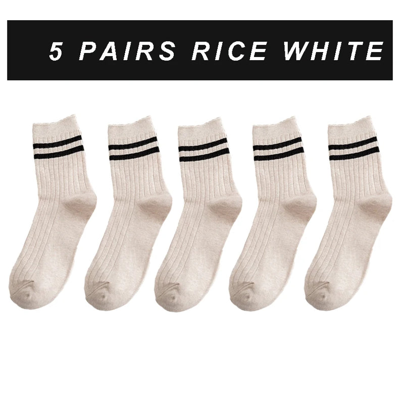 Pairs Men's New Striped Casual Breathable Socks Harajuku | SAMAG