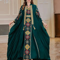 Eid Muslim 2 Piece Set Women Embroidery Dresses Open Abaya Suit Jalabiya Ramadan Dubai Kaftan Party Vestidos Cardigan Robe 2025