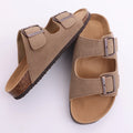 Bebealy Summer Women's Clogs Women's Cork Slippers Soft Beach Sandals Retro Mules With Adjustable Buckles Unisex Home Sandals