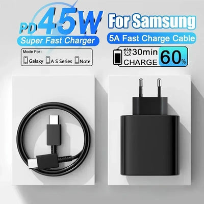 45W PD Fast Charging For Samsung S22 S23 Ultra Note10 | SAMAG