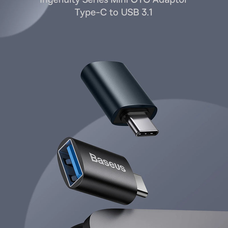 Baseus USB 3.1 OTG Adapter USB Type C to USB Female Converter For Macbook Pro Air Samsung S22 Xiaomi USB-C USBC OTG Connector
