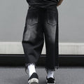 Men's Loose Ripped Denim Jeans 7 Point Calf Length Wide | SAMAG