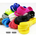 1 Pair Quick Locking Shoelaces Without Ties Elastic Laces Sneaker Widened Oval No Tie Shoe Laces Kids Adult Shoelace for Shoes