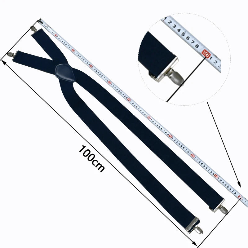Deepeel Fashion 5cm Wide Adult Men's Suspenders 4 Clips Strap Adjust Elastic Men Braces Harness Man Suit Pants Belt Accessories