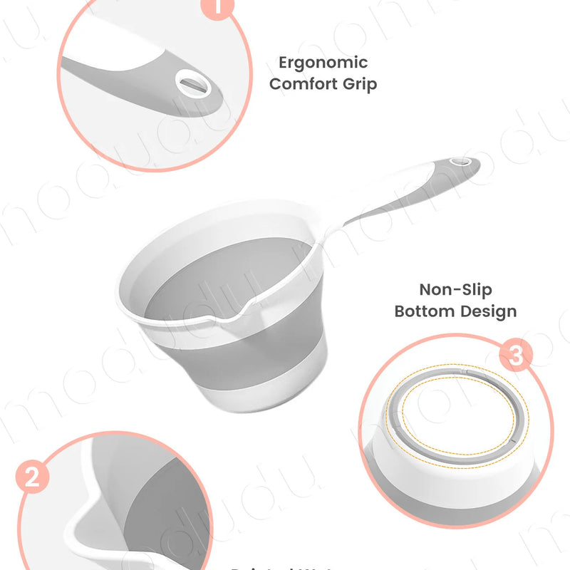 Baby Bath Rinsing Cup, Large Capacity Anti-Slip & Hangable Shampoo Helper for Mess-Free Hair Wash
