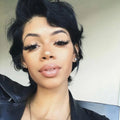 Brazilian Human Hair Wigs Short Curly Pixie Cut Wig for Black Women Machine Made Cap Pre Plucked Layered Curly Wig Ready to Wear