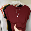 1pcs Women T Shirt Summer Sleeveless Round Neck Breathable Loose Leisure Tops Comfort Lady Basic Tee Solid Female Ice Silk Vests