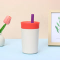 Tumbler 12oz Insulated Water Bottle Double-Layer with Straw Thermos Bottle Stainless Steel Bright Color Thermal Mug Kids