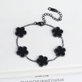 White Black Red Green Shell Five Leaf Flower Stainless Steel Ladies Bracelet Simple for Woman Party Birthday Jewelry Gift Clover