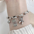 VENTFILLE 925 Sterling Silver Thai Silver Bracelet for Women Vintage Geometric Heart Love Lucky Punk Jewelry 2023 New Dropship