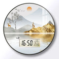 Modern wall clock for living room, home use, creative, silent, drill-free wall-mounted decorative painting electronic clock