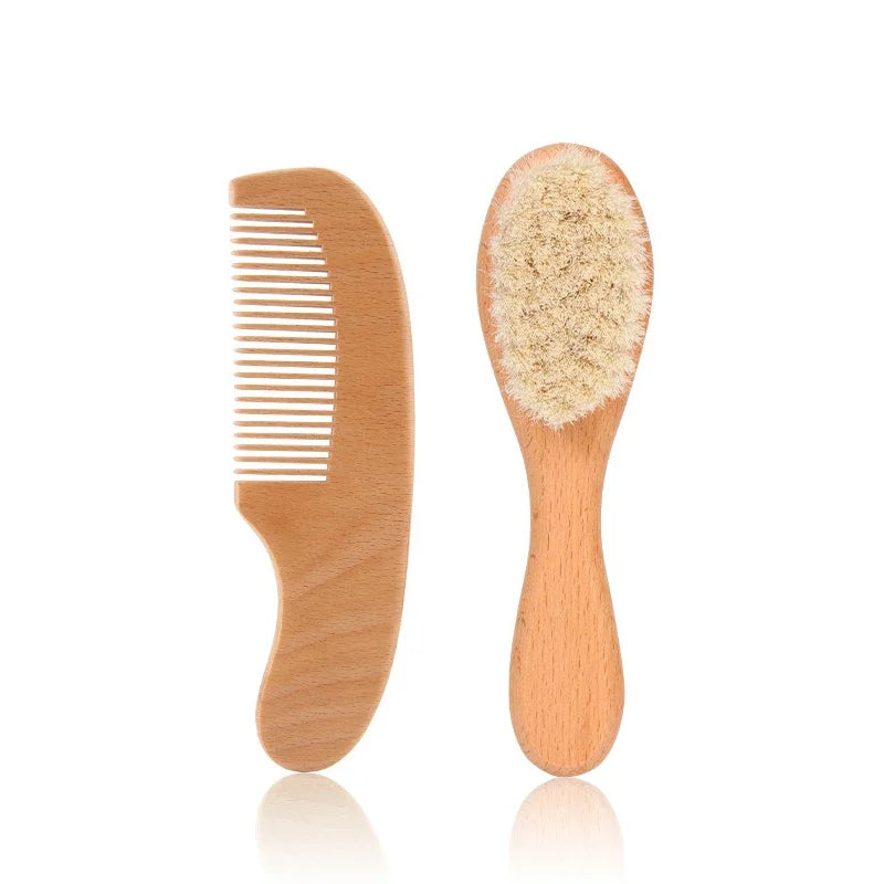2pcs comb and brush set baby care beech wood brush and comb gift set TG183