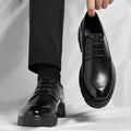 10cm Height Increasing Cowhide Men's Shoes, Fashionable, Casual, Business Office Thick Soled Men's Formal Shoes