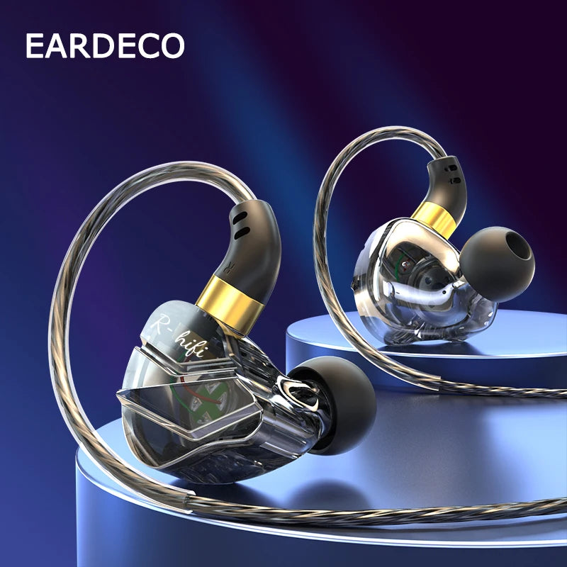 EARDECO Wired Headphones With Microphone Wire-Controlled Wired Earphone In-Ear Headphones Sport Earphones Gaming Headset Bass