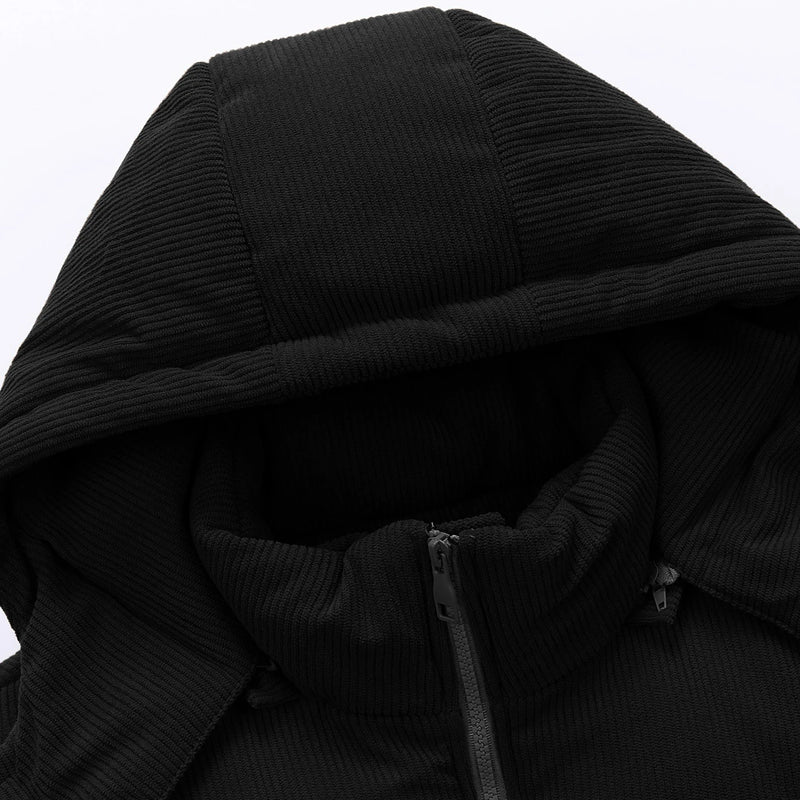 Men's Hooded Cotton Jacket, Thickeneded and Warm in Winter, Windproof and Cold-Resistant, Simple and Versatile for Work Clothing