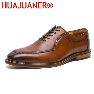 Plus Size 38-47 Men Dress Shoes Top Layer Cowhide Leather | SAMAG