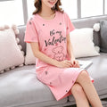 Women Large Size Pajamas Short-Sleeved Nightgown Cartoon | SAMAG