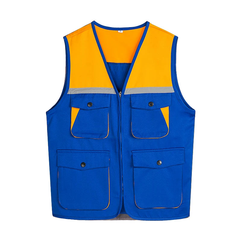 Men's Outdoor Vest Hiking Fishing Hunting Photography Multi-Pockets Multi-Function Maintenance Worker Waistcoat Print Logo